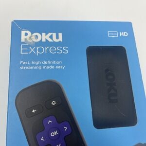Roku Express 3930X HD Streaming Media Streamer - Black with remote and cables